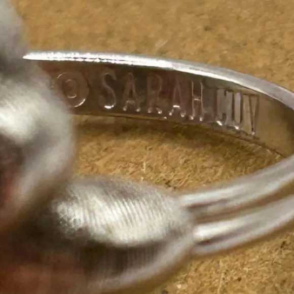 Sarah Cov Irish Treasure Green Rhinestone Silver Ring Adjustable Vintage Ring - Picture 7 of 10